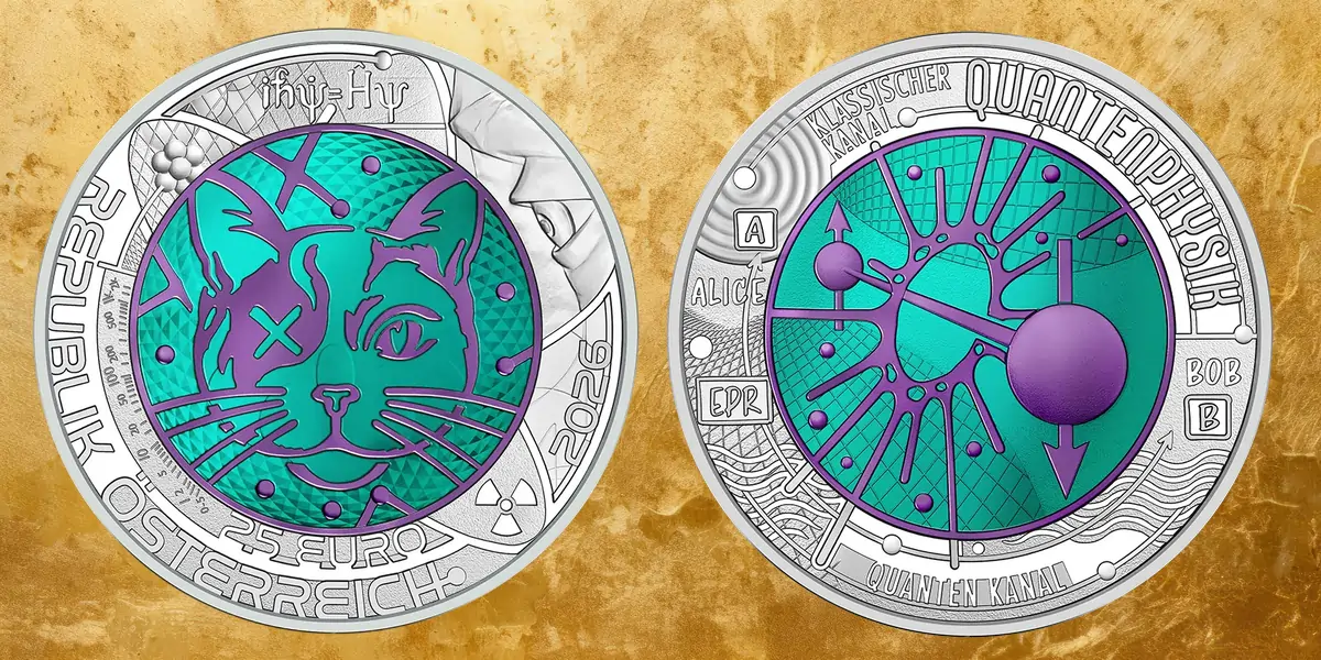 Серебряно-ниобиевые €25 Австрии: наука цвета без краски