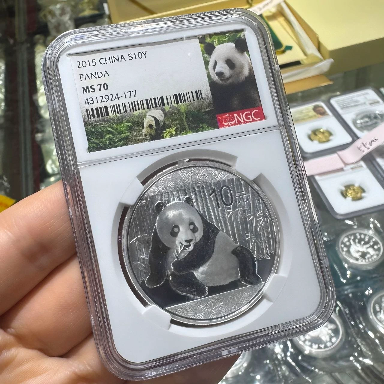 Панда 2015г. серебро NGC 70