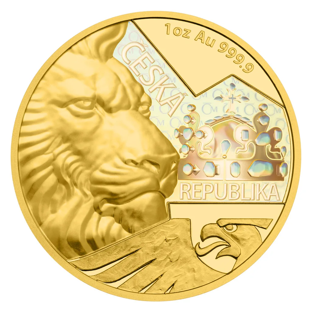Чешский лев 1 Oz с голограммой