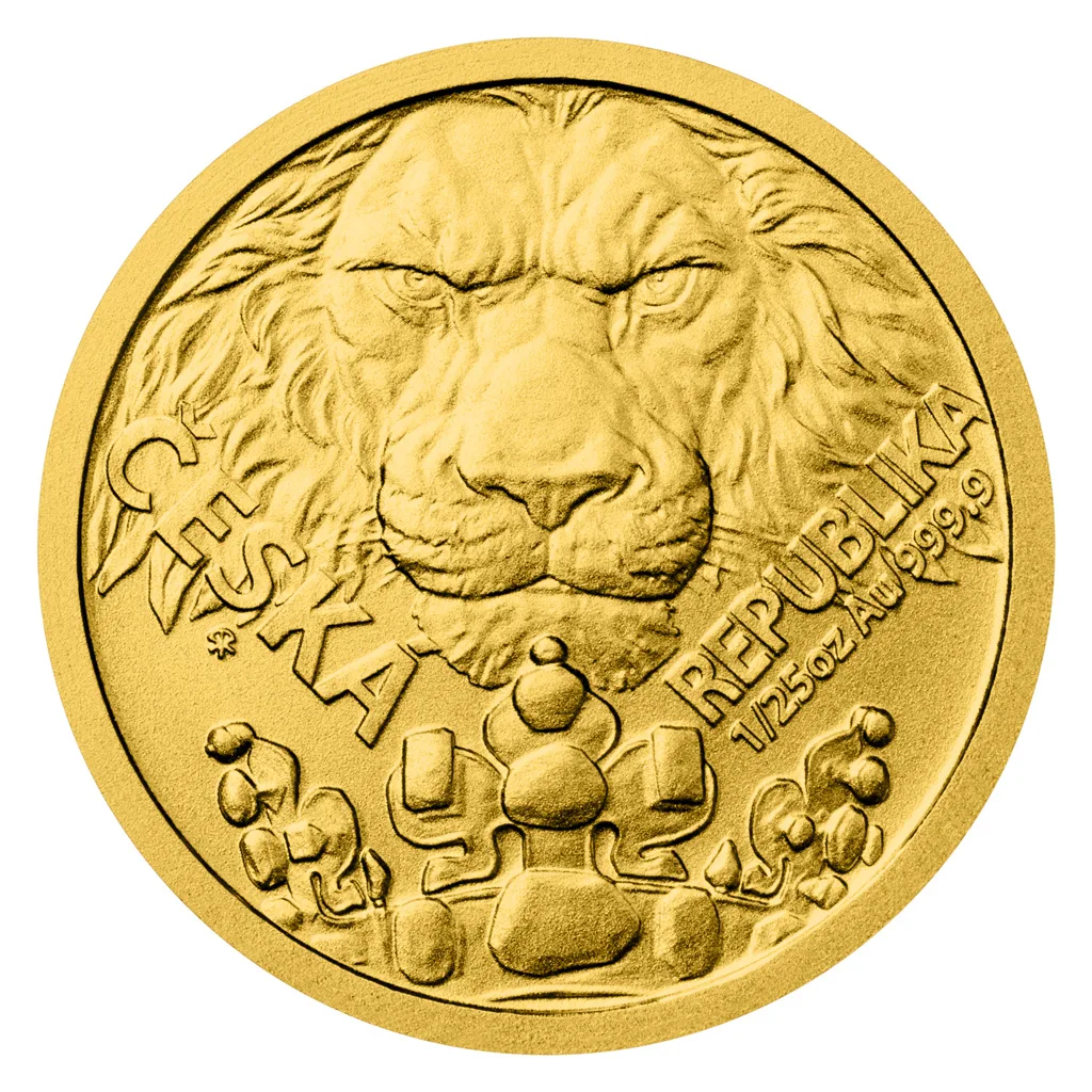 Чешский лев 1/25 Oz блистер