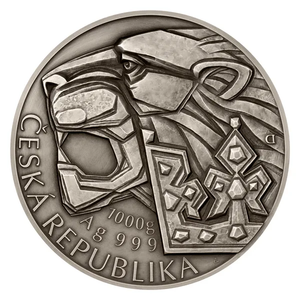 Чешский лев высокий рельеф