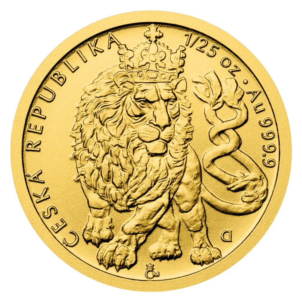 Чешский лев 1/25 Oz блистер