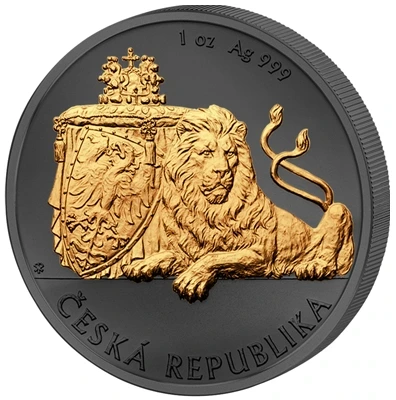 Чешский лев 1 Oz рутений с позолотой
