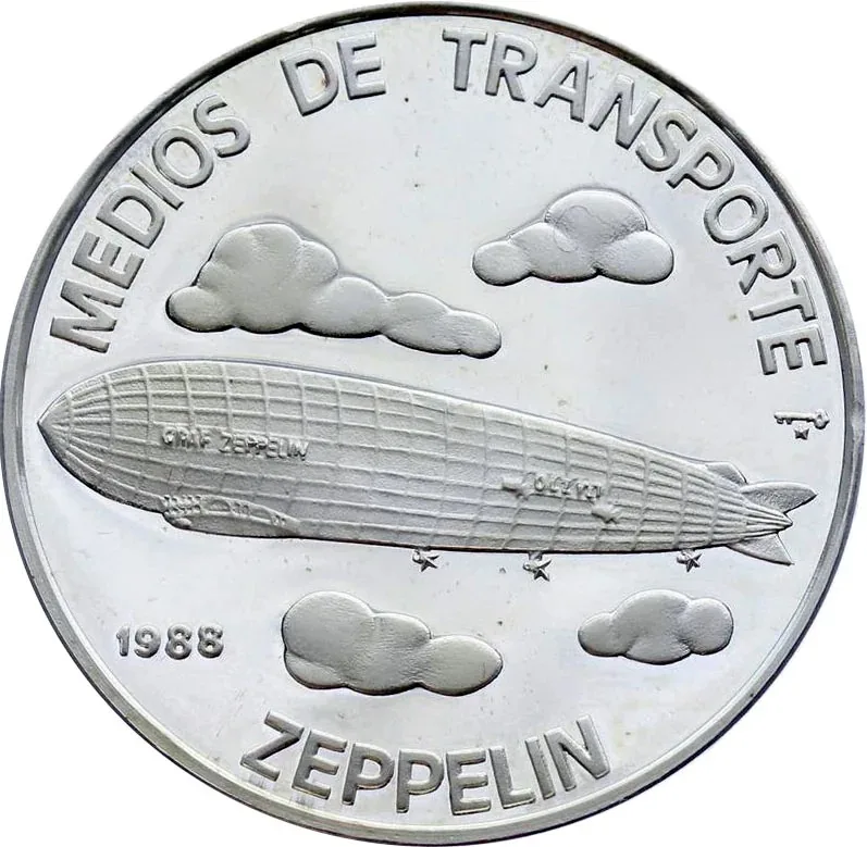 Дирижабль (Zeppelin) (5 песо, серебро)