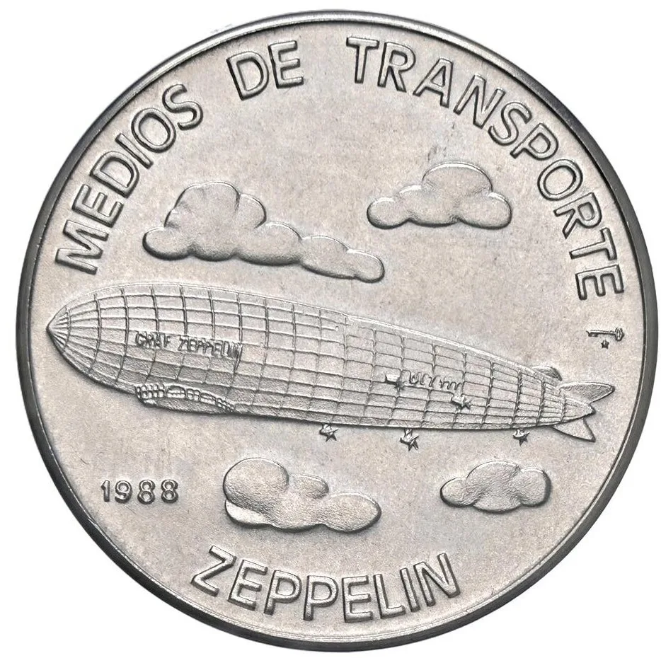 Дирижабль (Zeppelin) (1 песо, медно-никель)