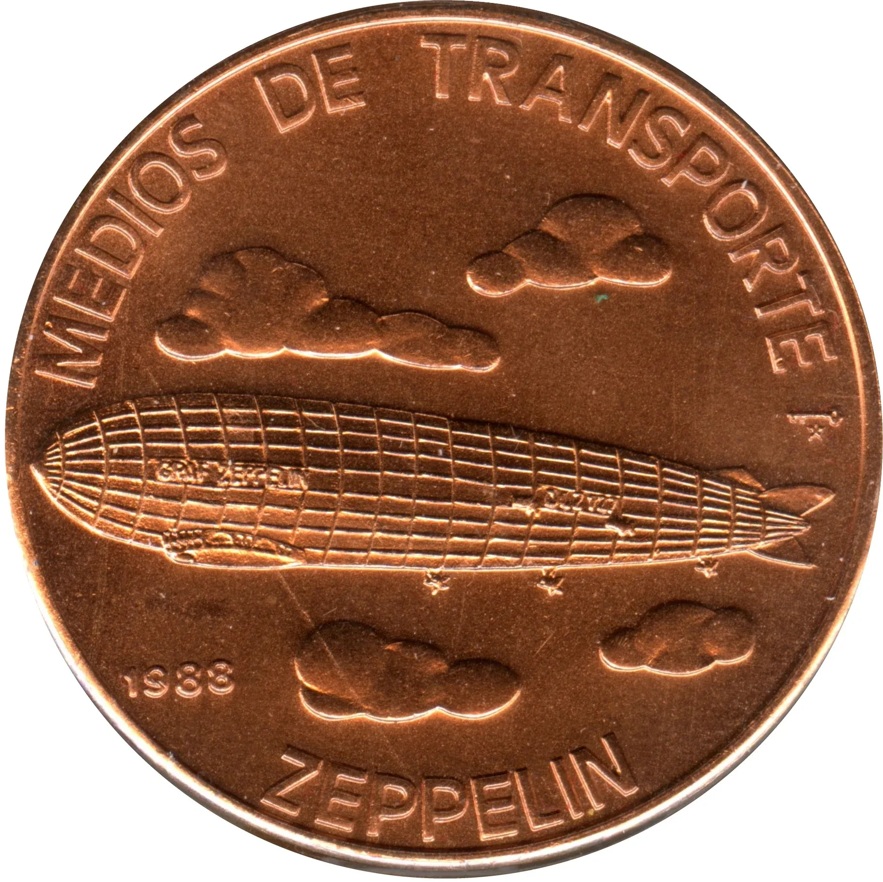 Дирижабль (Zeppelin) (1 песо, медь)