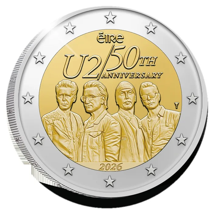 U2 — 50 лет группы (2 евро, Ирландия, пруф)